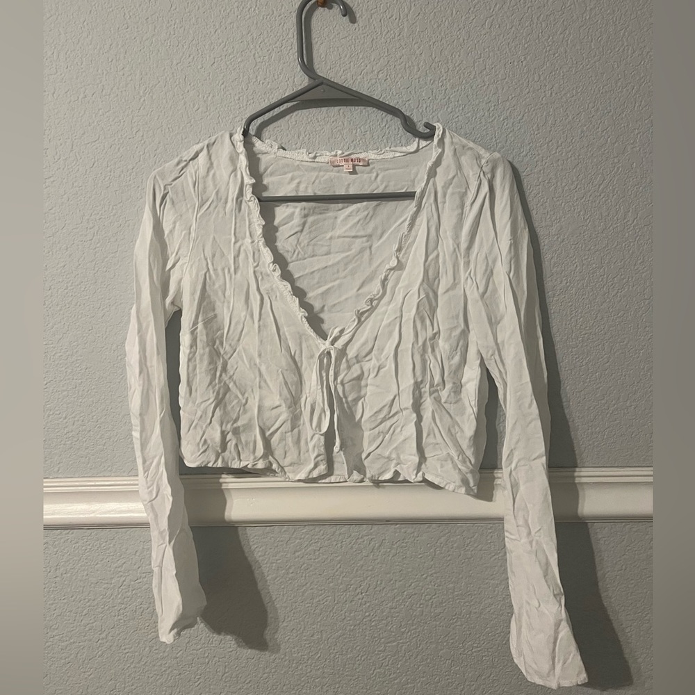 Lottie Moss front tie long sleeve shirt. Size small.
